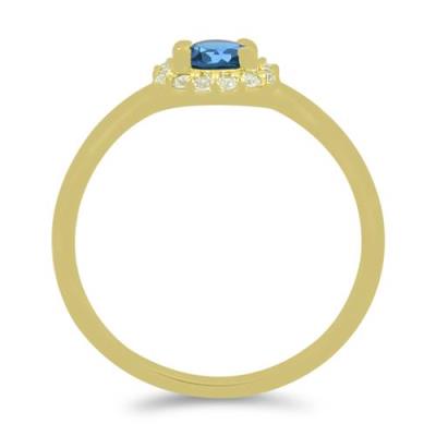 BUY STERLING SILVER REAL LONDON TOPAZ GEMSTONE HALO RING